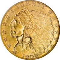 $2.5 Indian Gold Coins 1908-1929