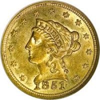 $2.5 Liberty Gold Coins 1840-1907