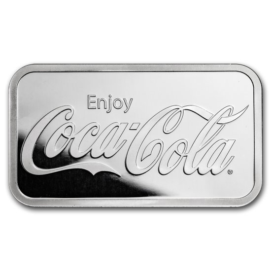 Coca-Cola® 1 oz .999 Pure Silver Bar [COKE-SLV-1-OZ-BAR] - $32.12 : Aydin  Coins & Jewelry, Buy Gold Coins, Silver Coins, Silver Bar, Gold Bullion, Silver  Bullion 
