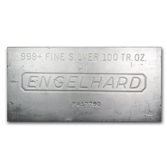 (image for) 100 oz .999 Fine Silver Bar - Engelhard - Click Image to Close