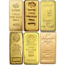 (image for) Random Mint - 1 Kilo ( 32.15 Troy Oz ) Gold Bar 0.9999 Fine Gold
