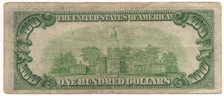 (image for) 1934 A $100 One Hundred Dollars Federal Reserve Note Currency - Click Image to Close