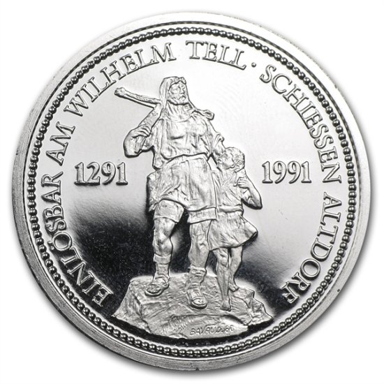 (image for) 1986 1 oz Swiss Platinum Shooting Thaler (Proof) - Click Image to Close