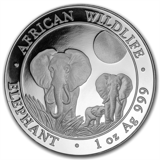 (image for) 2014 1 oz Silver Somalian African Elephant Coin - Click Image to Close