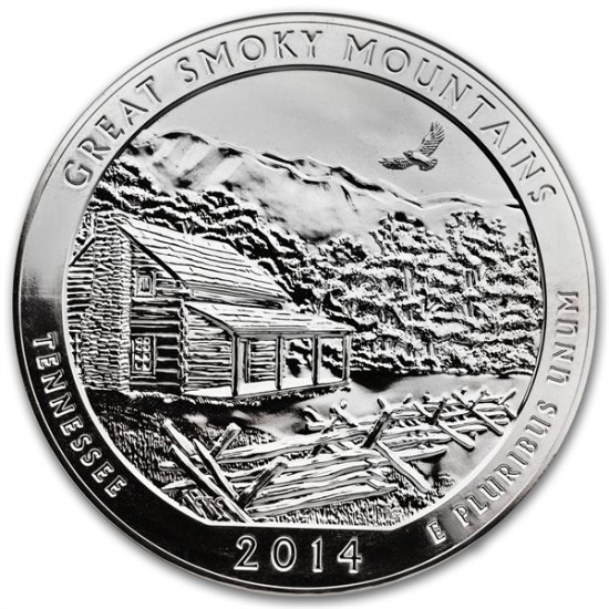 (image for) 2014 5 oz Silver ATB Great Smoky Mountains National Park TN - Click Image to Close