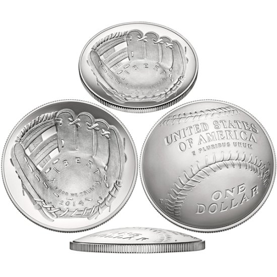(image for) 2014 P $1 Baseball Hall Of Fame Silver BU Coin With Box COA - Click Image to Close