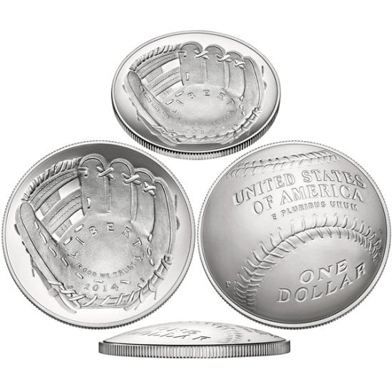 (image for) 2014 P $1 Baseball Hall Of Fame Silver Proof Coin With Box COA - Click Image to Close