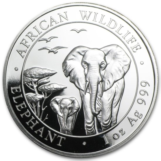 (image for) 2015 1 oz Silver Somalian African Elephant Coin - Click Image to Close