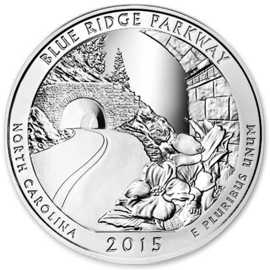 (image for) 2015 5 oz Silver ATB Blue Ridge Parkway National Park NC - Click Image to Close