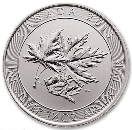 (image for) 2015 1.5 oz Canadian Maple SUPERLEAF 9999 Silver - 2ndary Market - Click Image to Close