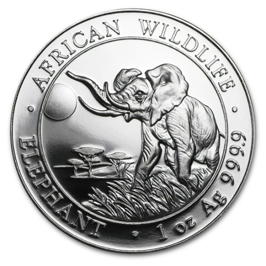(image for) 2016 1 oz Silver Somalian African Elephant Coin BU - Click Image to Close
