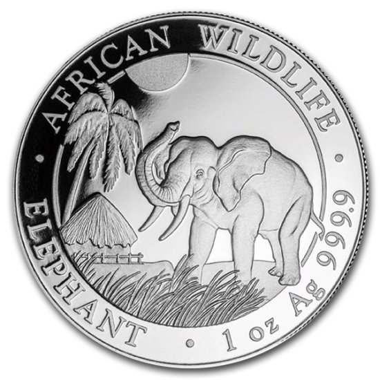 (image for) 2017 1 oz Silver Somalian African Elephant Coin BU - Click Image to Close