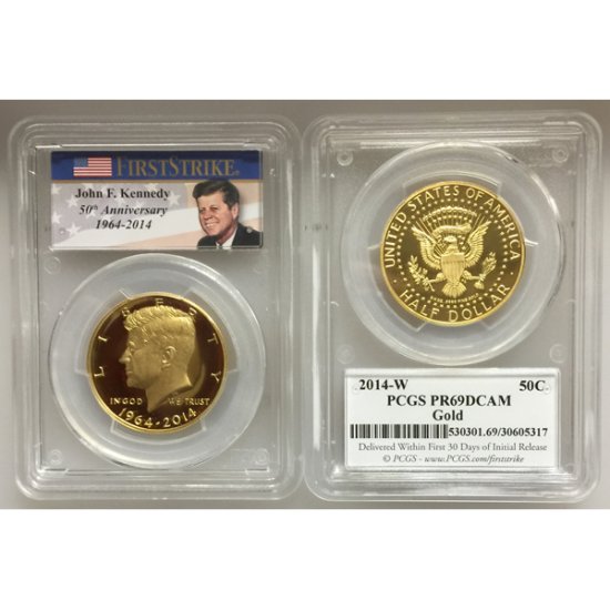 (image for) 2014-W 3/4 oz Gold Kennedy Half Dollar PR-69 PCGS (First Strike) - Click Image to Close