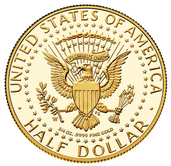 (image for) 2014-W 3/4 oz Gold Kennedy Half Dollar Proof (w/Box & COA) - Click Image to Close