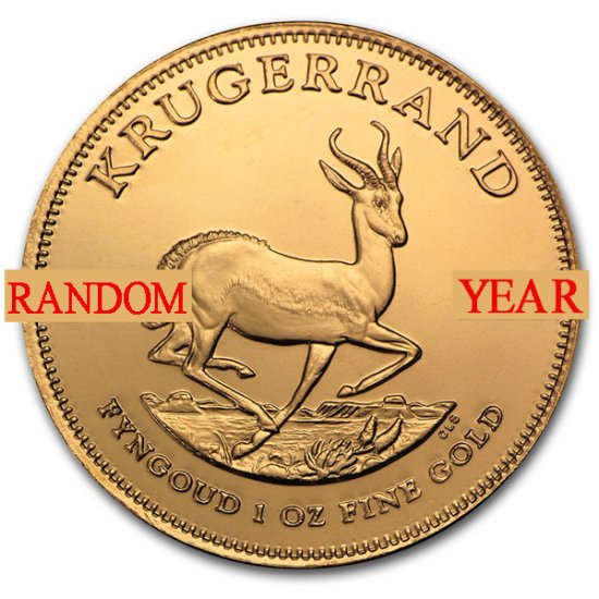 (image for) Random Year - 1 oz Gold South African Krugerrand Coin BU - Click Image to Close
