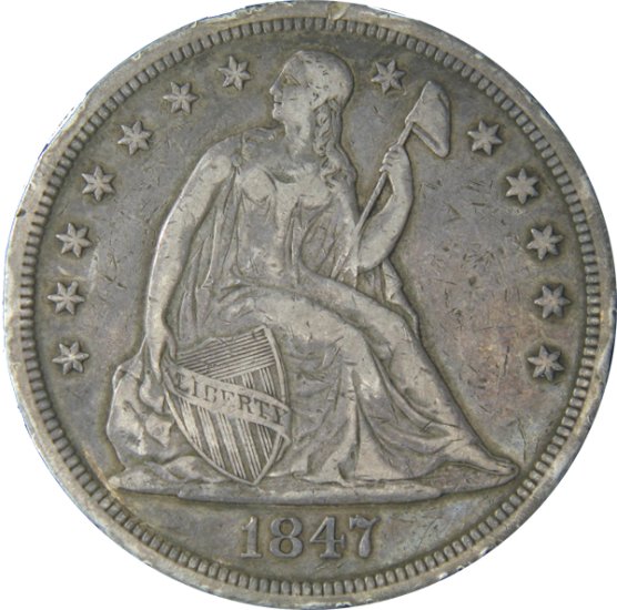 (image for) 1847 Seated Liberty Dollar - Click Image to Close