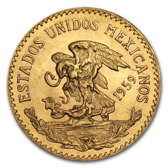 (image for) 1959 Gold Mexican 20 Pesos Coin .4823 oz - Click Image to Close