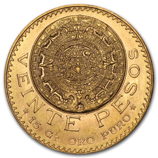 (image for) 1959 Gold Mexican 20 Pesos Coin .4823 oz - Click Image to Close