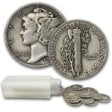 (image for) Mercury Dimes 90% Silver 50 Coin Roll $5 Face Value Avg. Circ.