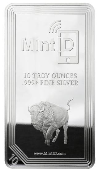 (image for) 10 oz MintID Buffalo Silver Bar .999+ Fine (NFC Chip) - Click Image to Close