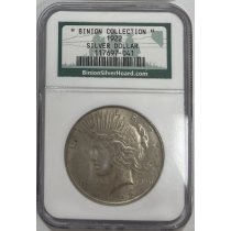 (image for) 1922 Peace Silver Dollar NGC Slabbed Binion Collection