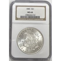 (image for) 1885 Silver Morgan $1 Dollar NGC MS-64