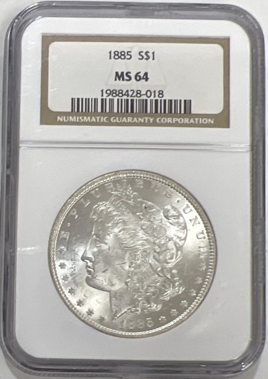 (image for) 1885 Silver Morgan $1 Dollar NGC MS-64 - Click Image to Close