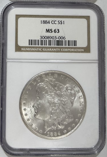 (image for) 1884-CC Silver Morgan Dollar NGC MS-63 - Click Image to Close