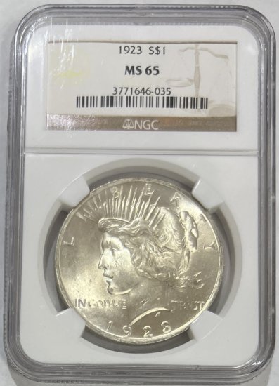 (image for) 1923 Peace Silver Dollar NGC MS-65 - Click Image to Close