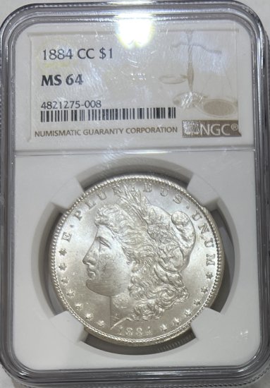 (image for) 1884-CC Silver Morgan Dollar NGC MS-64 - Click Image to Close