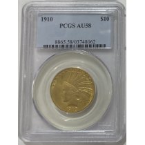 (image for) 1910 PCGS AU58 $10 Gold Indian Head Eagle Coin