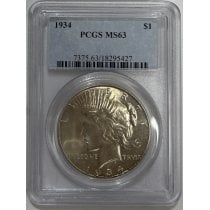 (image for) 1934 Peace $1 Silver Dollar PCGS MS-63