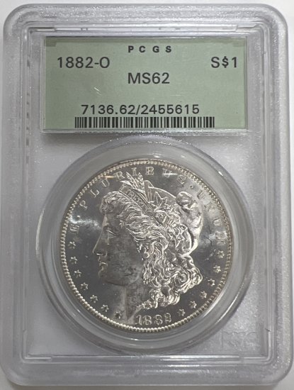 (image for) 1882-O Silver Morgan Dollar PCGS MS-62 - GREEN LABEL - Click Image to Close