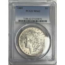 (image for) 1889 Silver Morgan Dollar PCGS MS-62