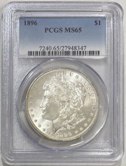 (image for) 1896 Silver Morgan Dollar PCGS MS-65 - Click Image to Close