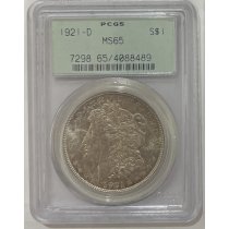 (image for) 1921-D Silver Morgan Dollar PCGS MS-65 - GREEN LABEL