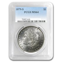 (image for) 1879 S Silver Morgan Dollar PCGS MS-64