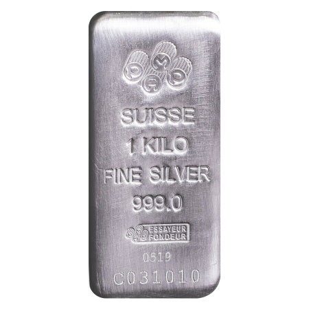 PAMP Suisse 1 Kilo 32.1 oz Silver Cast Bar .999 Fine -Assay Card