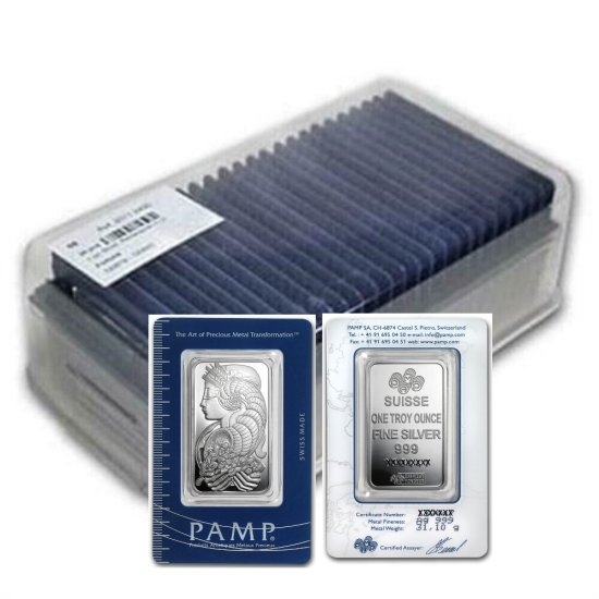 PAMP SUISSE LADY FORTUNA ONE OUNCE .999 Fine Silver bar in Near Comme neuf condition. 