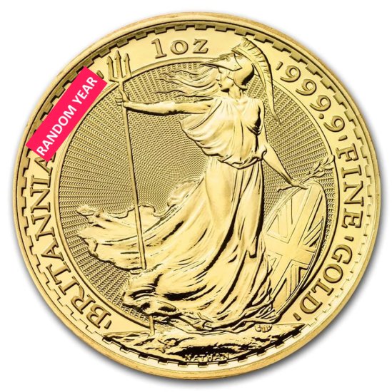 (image for) Random Year - Great Britain 1 oz Gold Britannia Coin BU - Click Image to Close