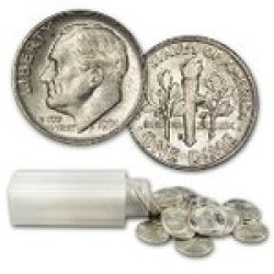 3 $15 Face Value Average Circulated 90% Silver Rolls of Mercury Dimes 150ct 1916-1945 