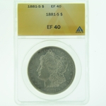 1881 S Silver Morgan Dollar ANACS EF-40