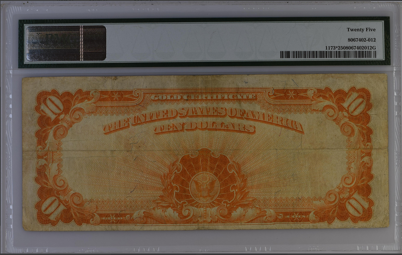 (image for) 1922 $10 Twenty Dollar Gold Certificate FR1173* PMG 25 Very Fine - Click Image to Close