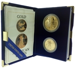 1987-P Proof Gold American Eagle 2 Coin Set With Box & COA