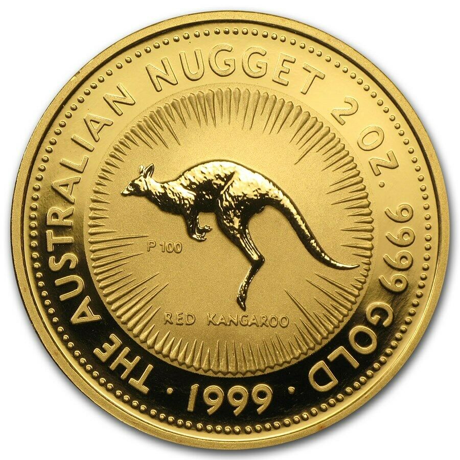 1998 Australia 2 oz Gold Nugget BU - Red Kangaroo