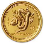 2001 1/20 Ounce Australian Gold Year Of The Snake Lunar
