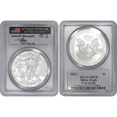 1oz Burnished American Silver Eagle MS70 PCGS Struck at West Point 2013-W