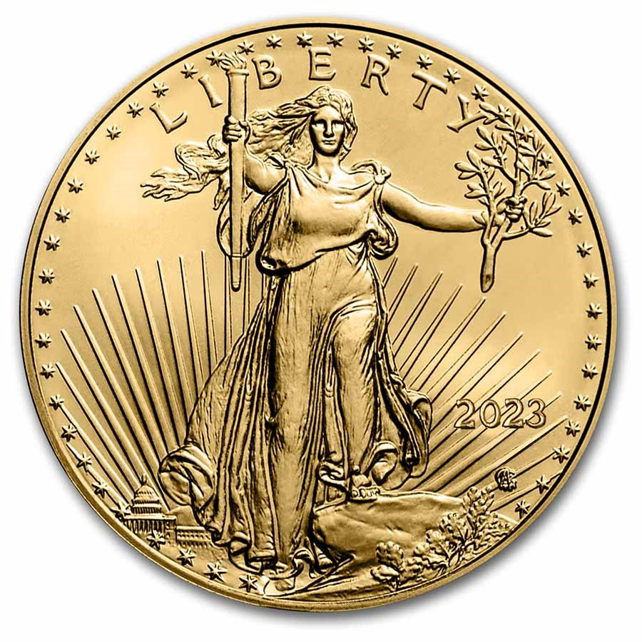 PRE SALE 2023 1 oz 50 Gold American Eagle Coin BU Est Ship 1/16