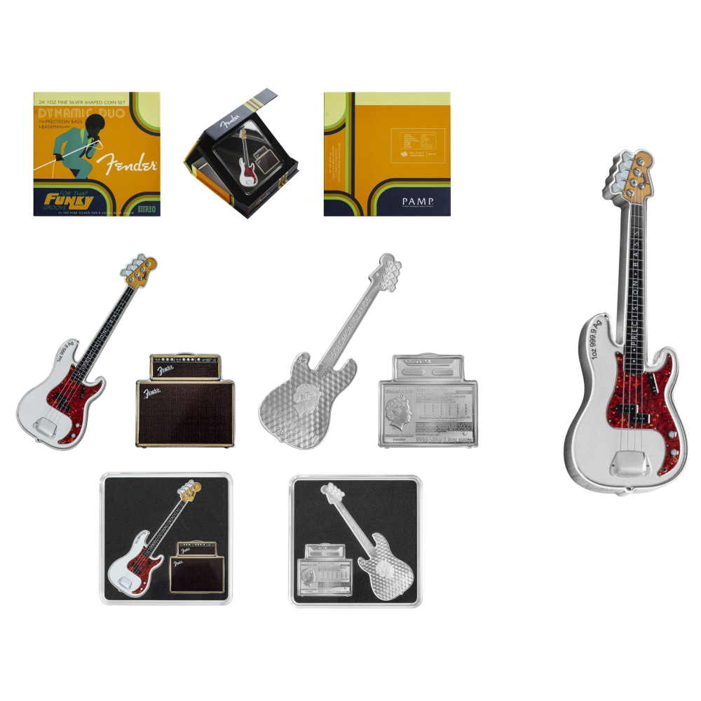 PAMP Fender® Dynamic Duo 2 Coin Silver Set Precision Bass® Guitar