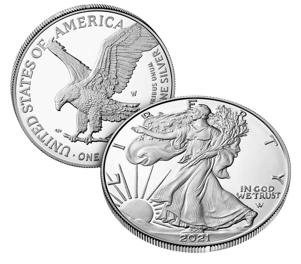 (image for) 2021-W 1 oz Proof Silver American Eagle With Box & COA - Type 2 - Click Image to Close